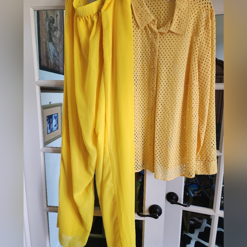 Plus Size Lemon Yellow 2 Pc Set - image 4
